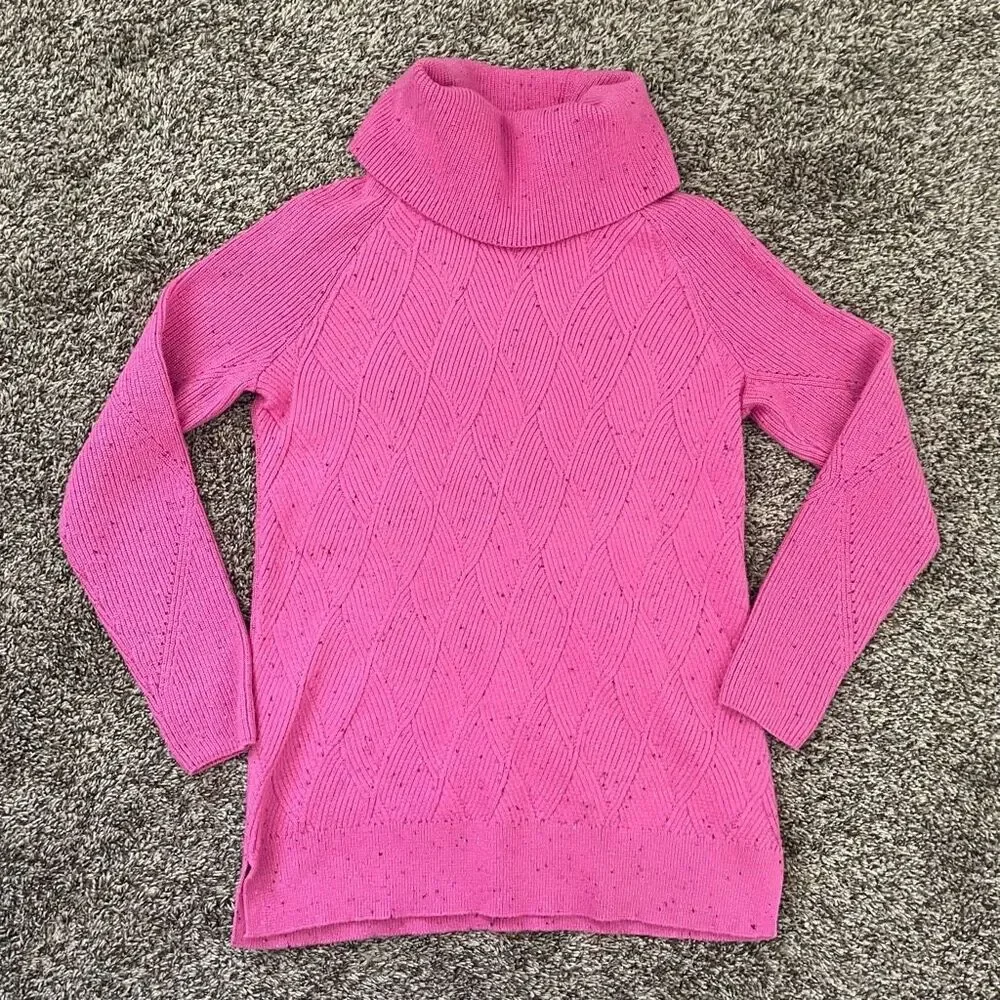 Talbots pink flecked turtleneck sweater women’s size Small